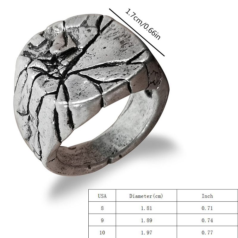 Classical Gothic Rock Crack Alloy Plating Silver Plated Men's Rings display picture 4