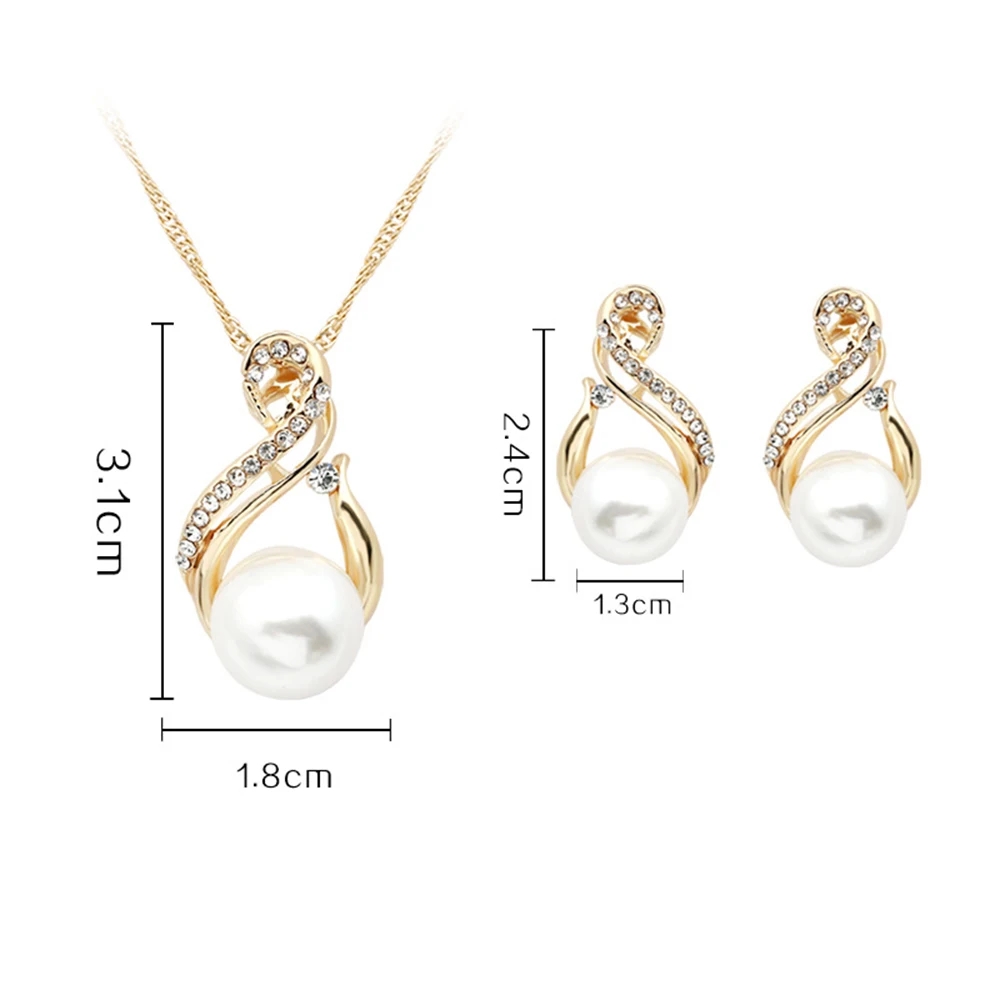 Elegant Luxurious Water Droplets Gold Plated Rhinestones Alloy Wholesale Jewelry Set display picture 12