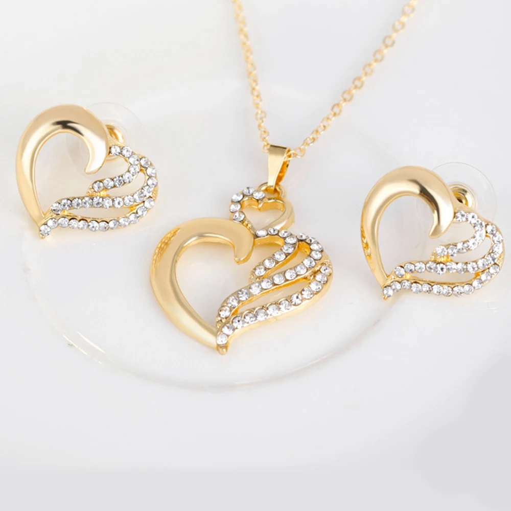 Elegant Luxurious Water Droplets Gold Plated Rhinestones Alloy Wholesale Jewelry Set display picture 20