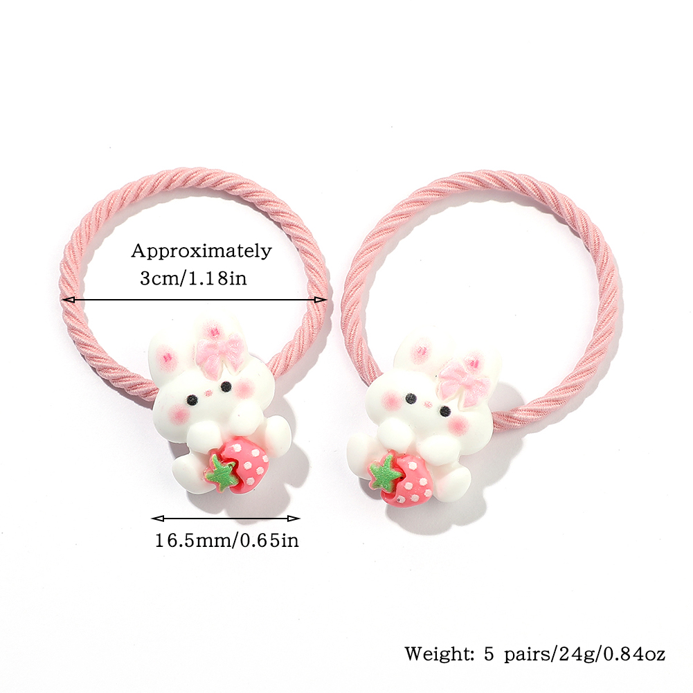 Girl'S Cute Rabbit Resin Hair Tie Rubber Band display picture 1