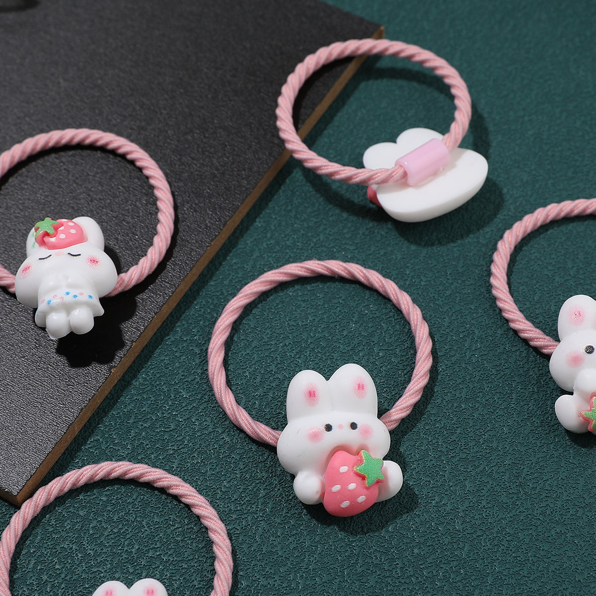 Girl'S Cute Rabbit Resin Hair Tie Rubber Band display picture 5