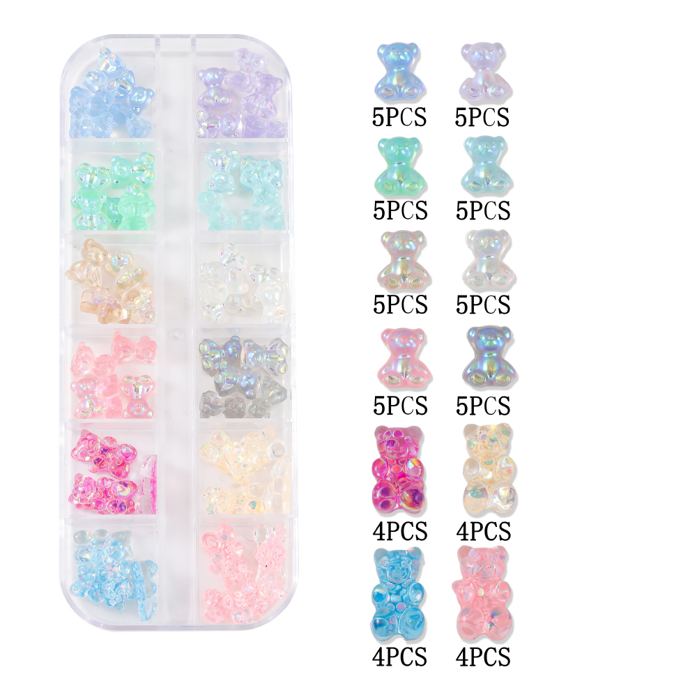Cute Animal Resin Nail Decoration Accessories A Pack Of 56 display picture 1
