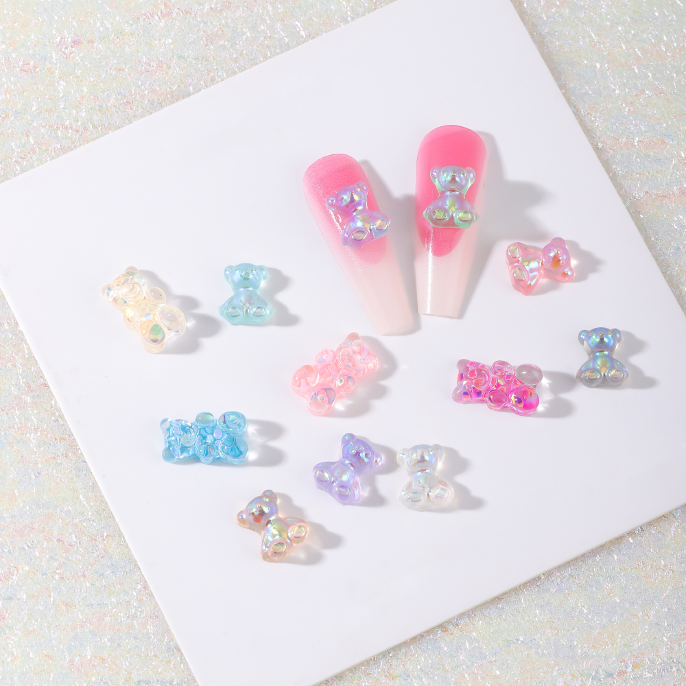 Cute Animal Resin Nail Decoration Accessories A Pack Of 56 display picture 3