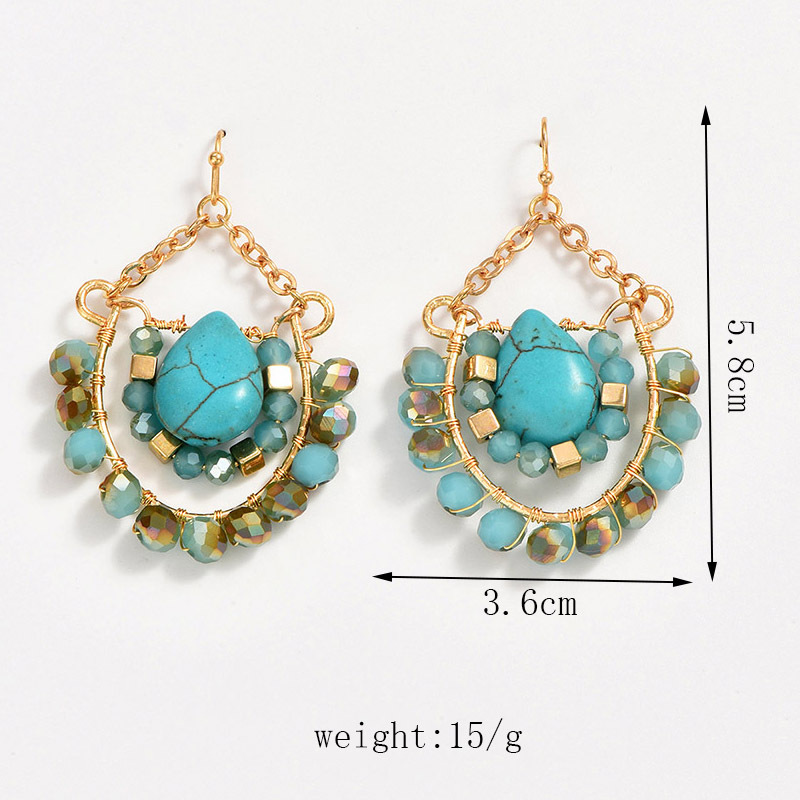 1 Pair Simple Style Classic Style Color Block Patchwork Iron Drop Earrings display picture 2