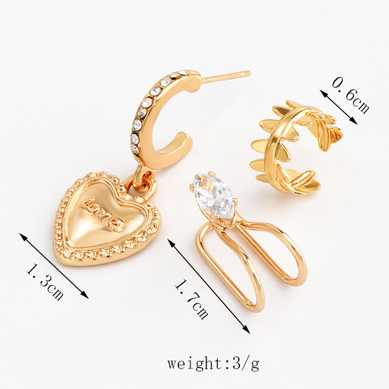1 Set Simple Style Classic Style Solid Color Inlay Alloy Rhinestones Ear Studs display picture 2
