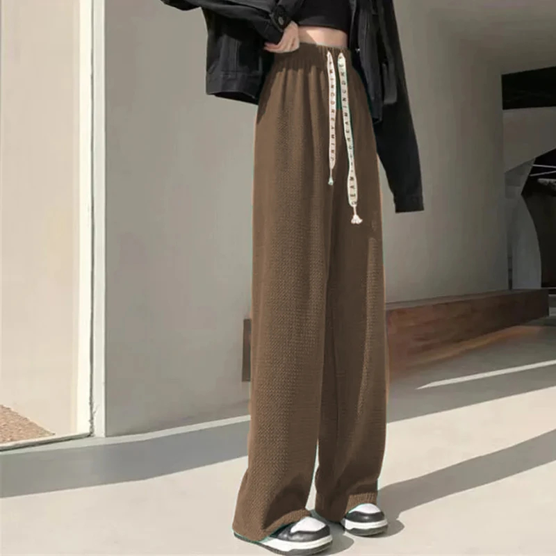Women's Class School Daily Classic Style Simple Solid Color Ankle-Length Full Length Drawstring Elastic Waist Washed Casual Pants Sweatpants display picture 2