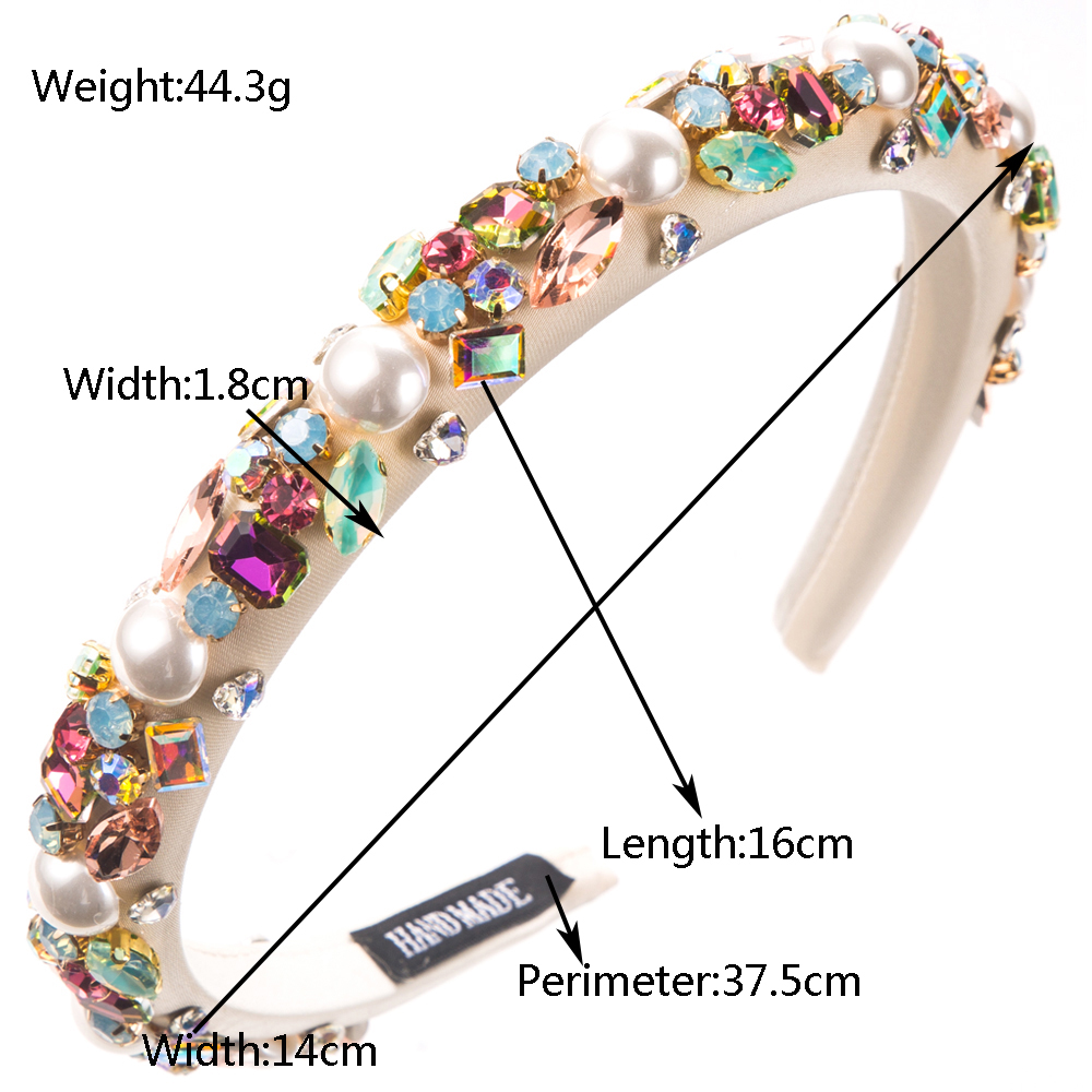 Women's Casual Vacation Classic Style Color Block Alloy Glass Plating Inlay Glass Hair Band display picture 1