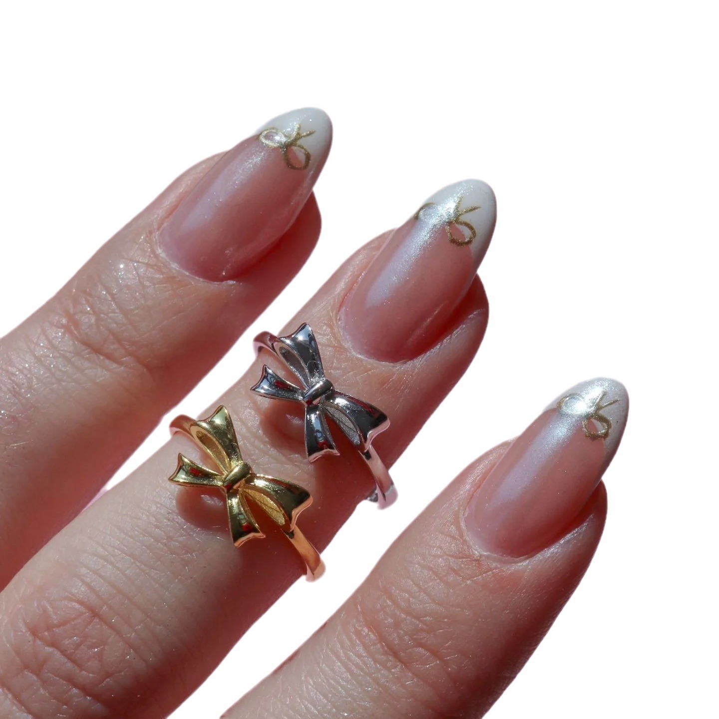 Copper Gold Plated Casual Plating Hollow Out Bow Knot Open Rings Rings display picture 3