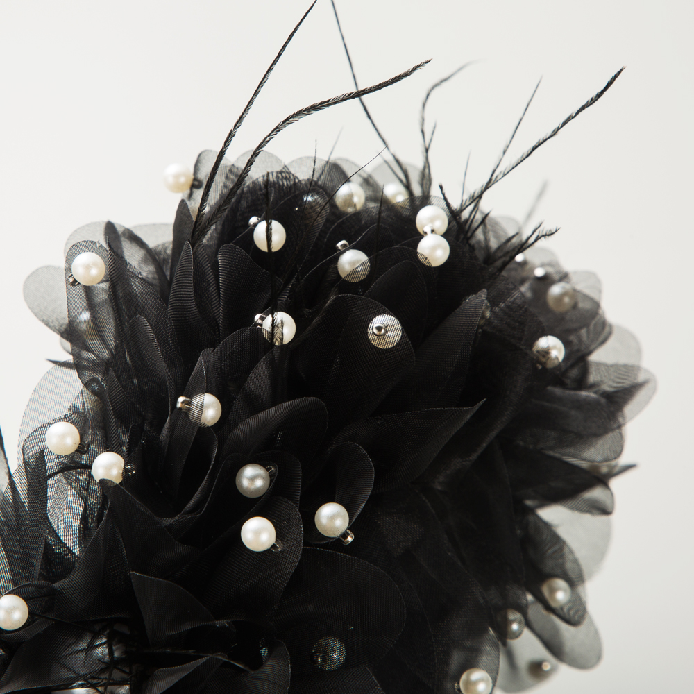 Frau Elegant Einfacher Stil Blume Legierung Tuch Feder Patchwork Haarband display picture 4