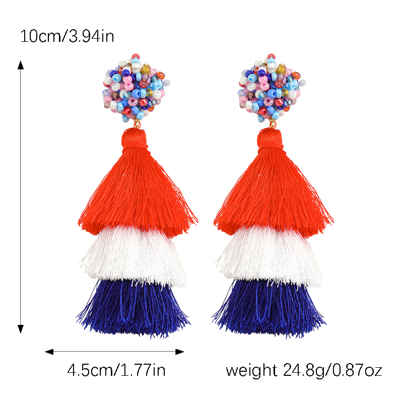 1 Pair Vintage Style Luxurious Classic Style Usa Enamel Alloy Drop Earrings display picture 13