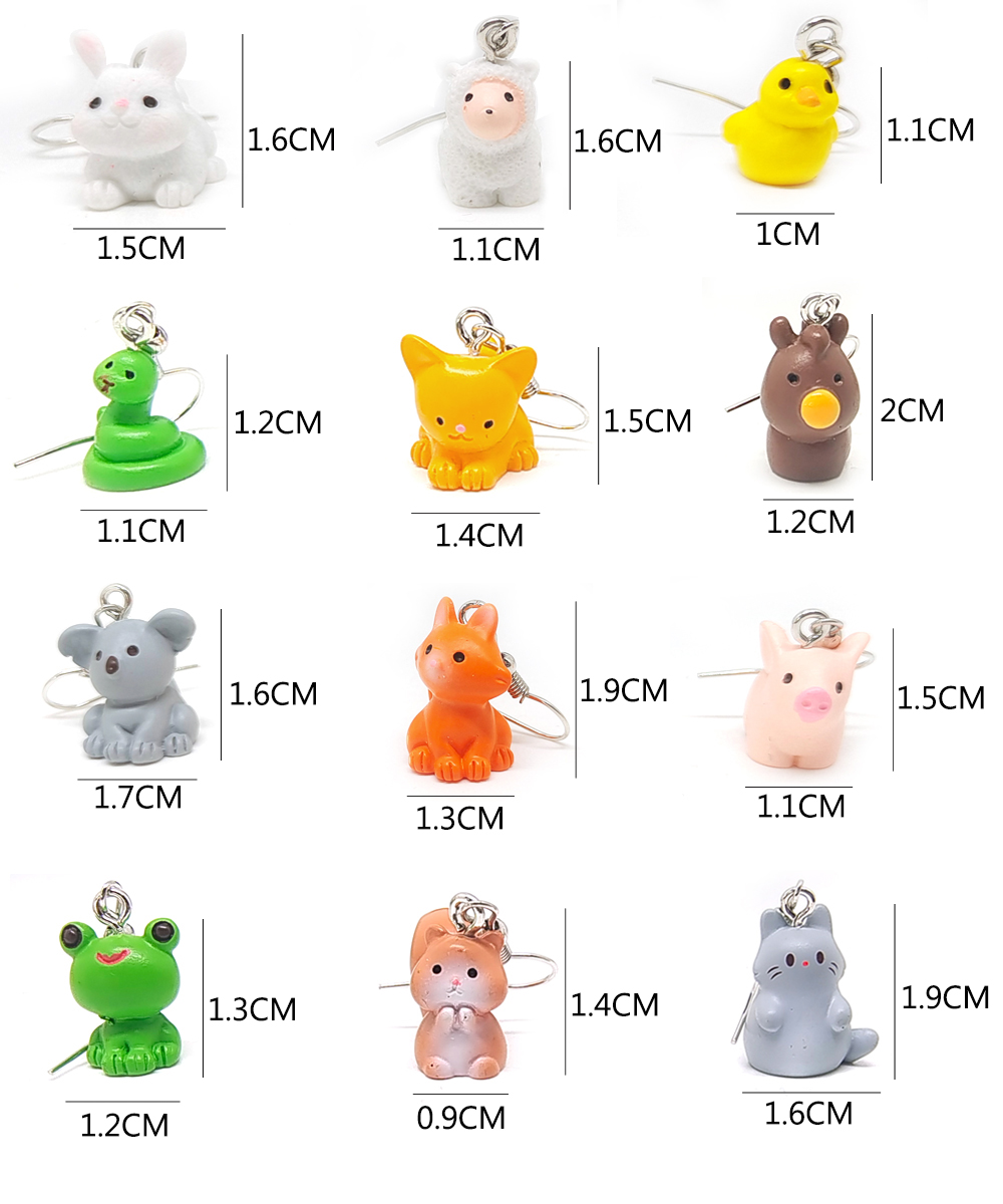1 Pair Casual Cute Simple Style Animal Fox Frog Alloy Resin display picture 15