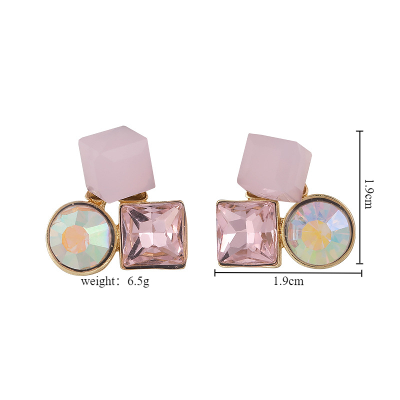 1 Pair Elegant Glam Simple Style Square Inlay Alloy Rhinestones Ear Studs display picture 1