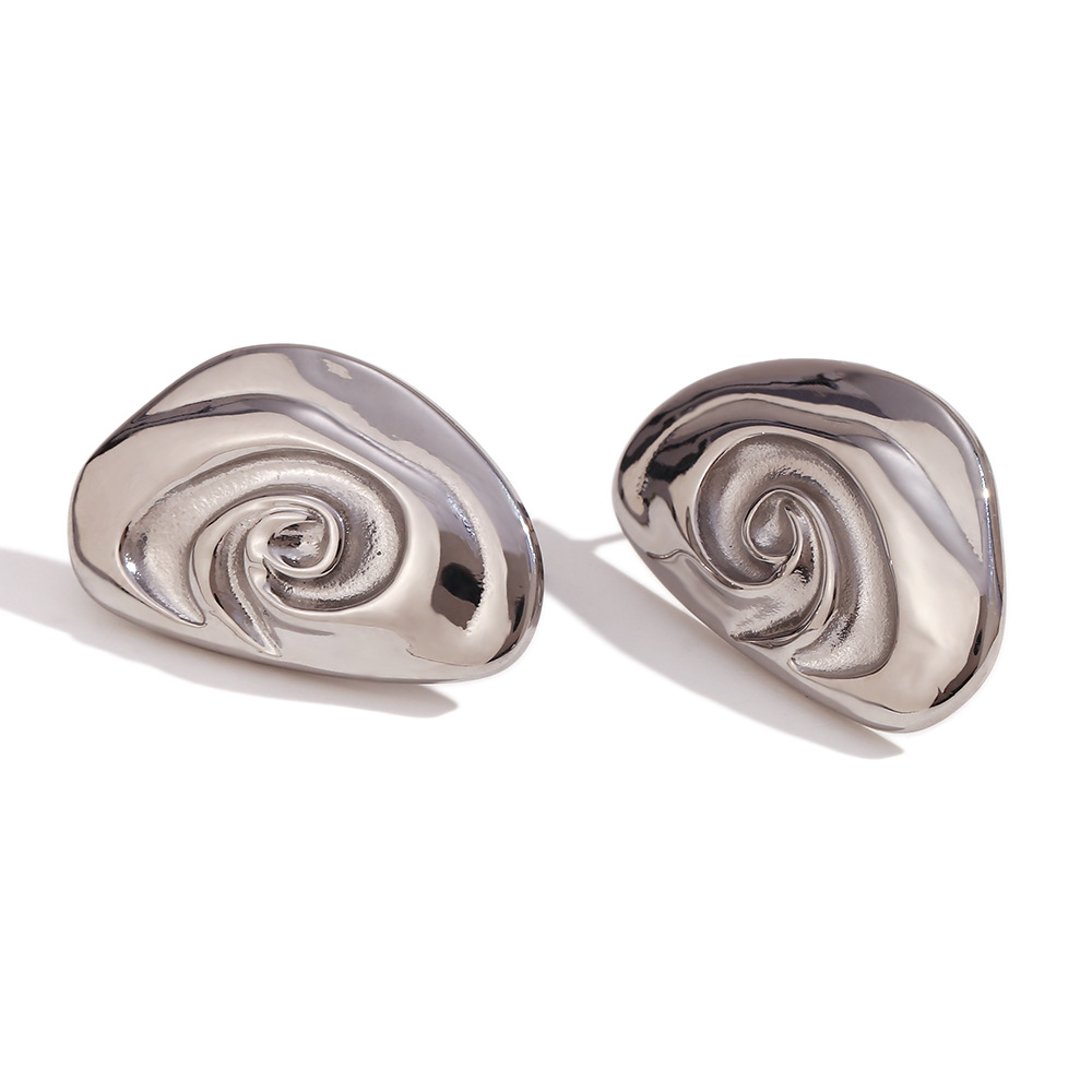 1 Pair Vintage Style Commute Conch Cochlear Plating 304 Stainless Steel 18K Gold Plated Ear Studs display picture 2