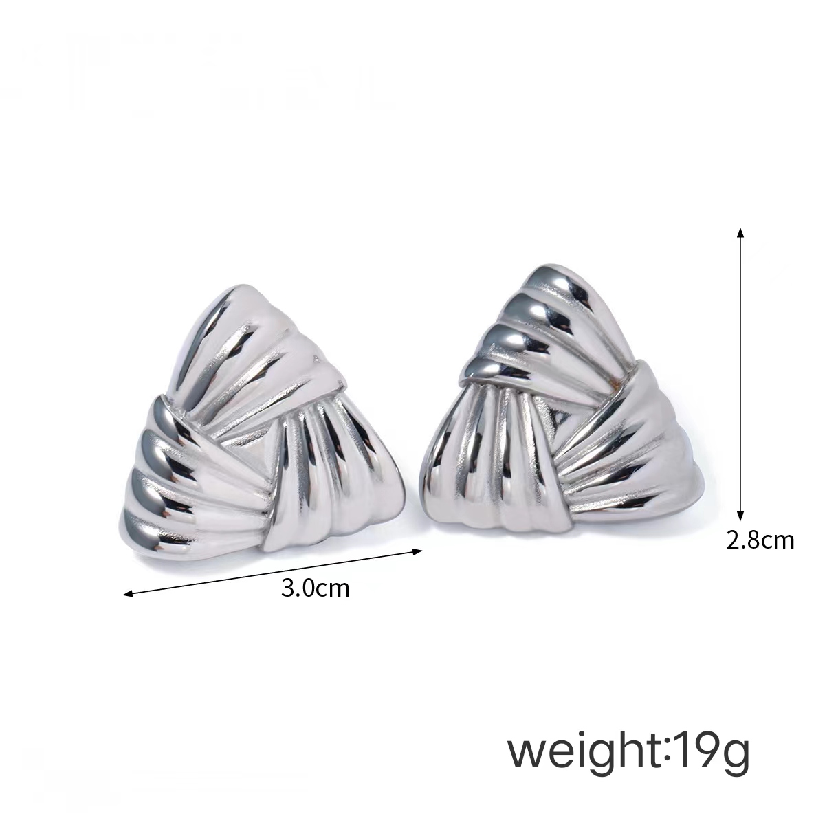 1 Pair Basic Modern Style Classic Style Triangle Plating 304 Stainless Steel 18K Gold Plated Ear Studs display picture 1