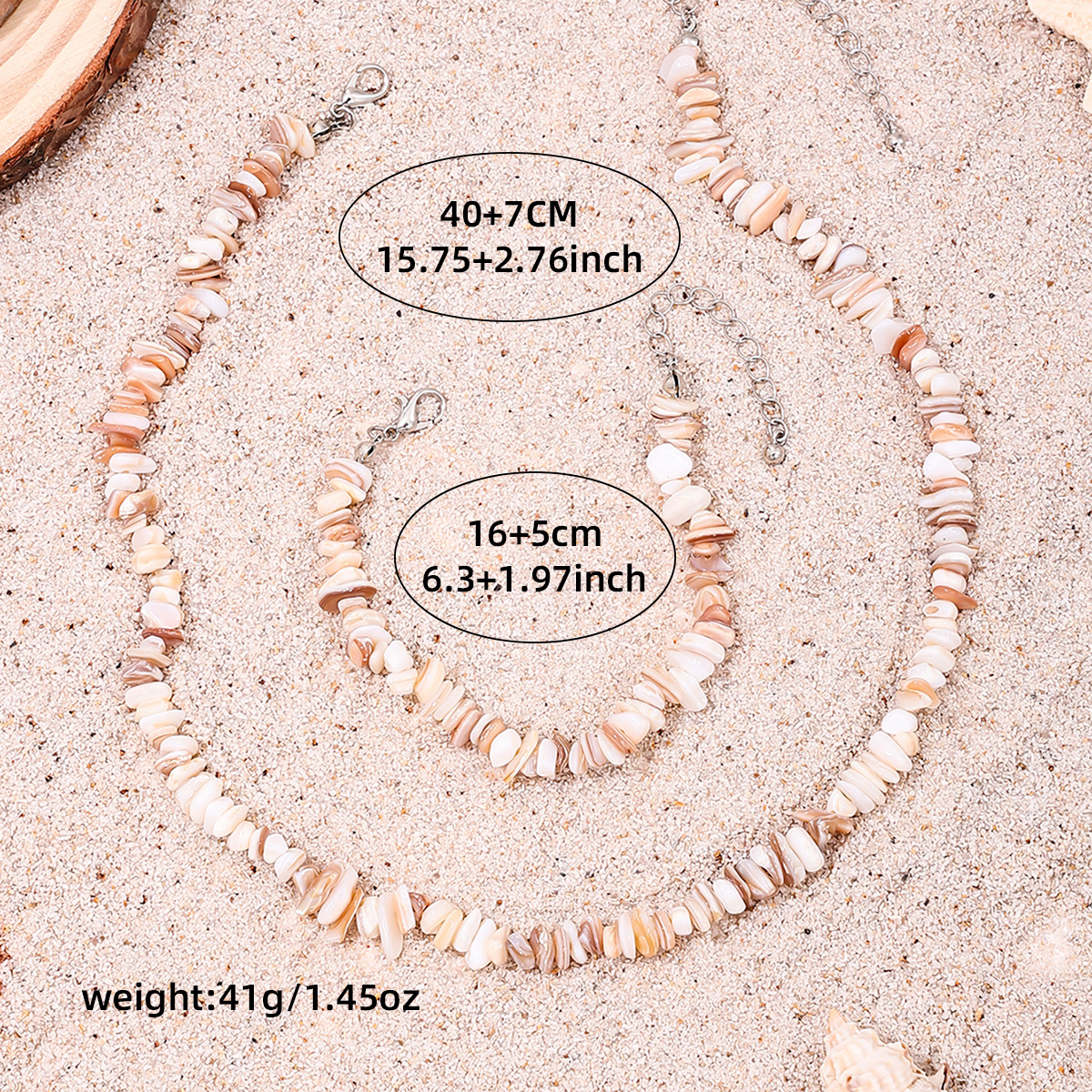 Hawaiian Beach Geometric Stone Wholesale Bracelets Necklace Jewelry Set display picture 1