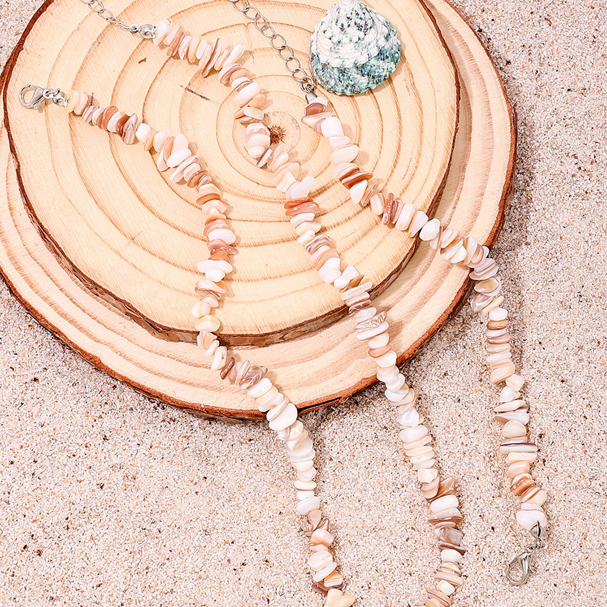 Hawaiian Beach Geometric Stone Wholesale Bracelets Necklace Jewelry Set display picture 3