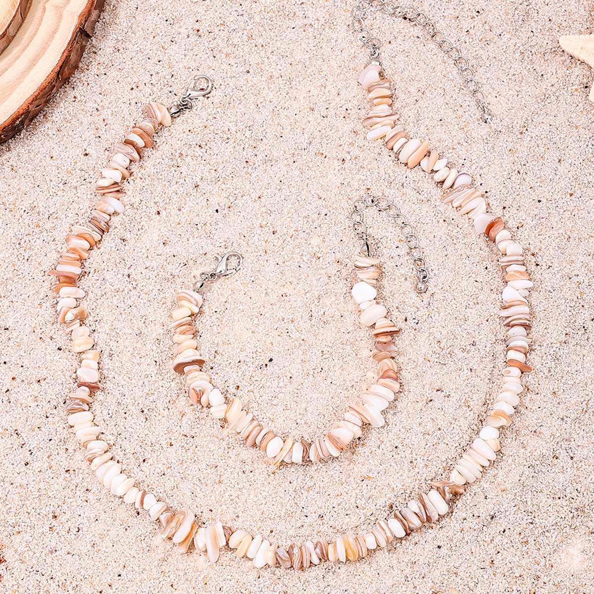 Hawaiian Beach Geometric Stone Wholesale Bracelets Necklace Jewelry Set display picture 6
