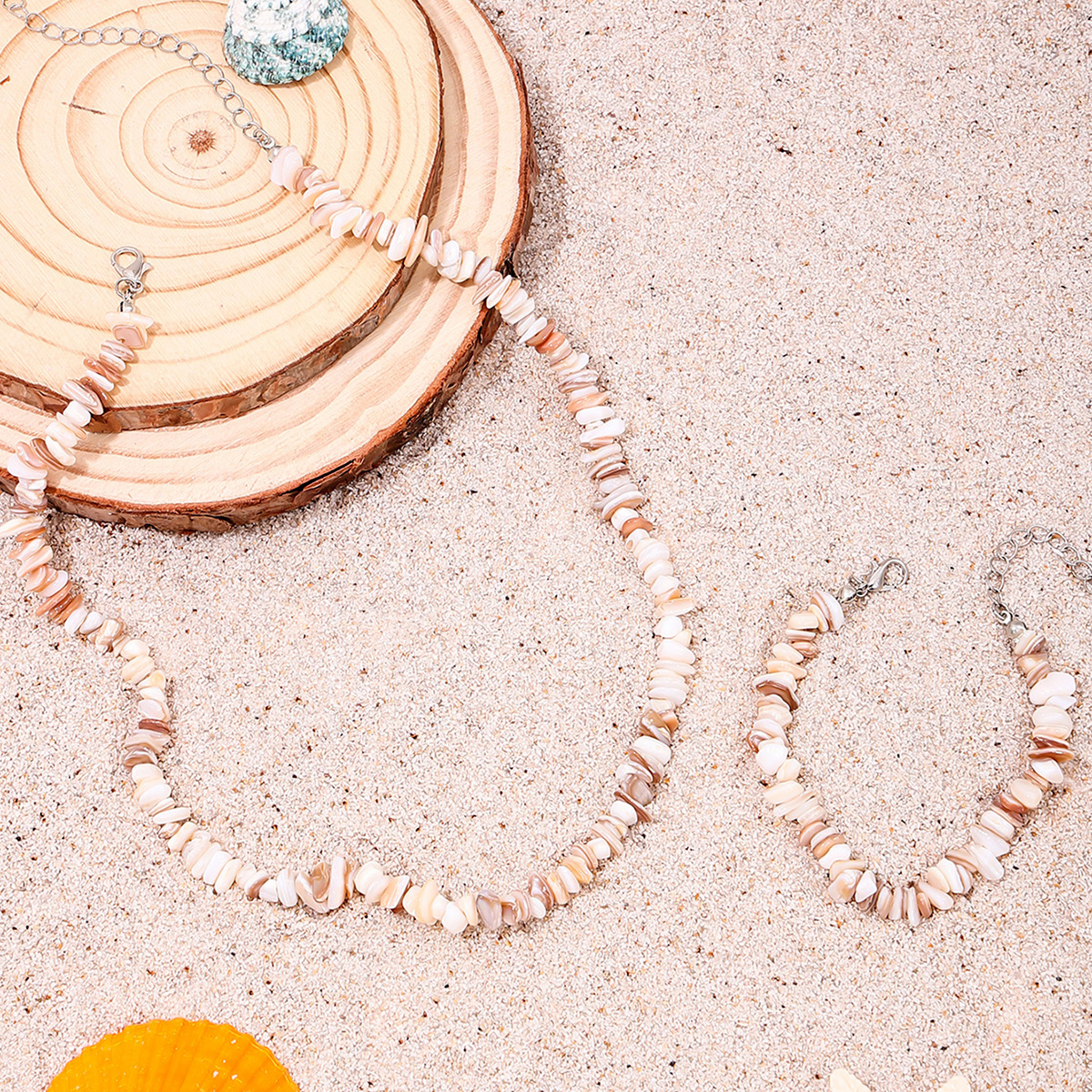 Hawaiian Beach Geometric Stone Wholesale Bracelets Necklace Jewelry Set display picture 5