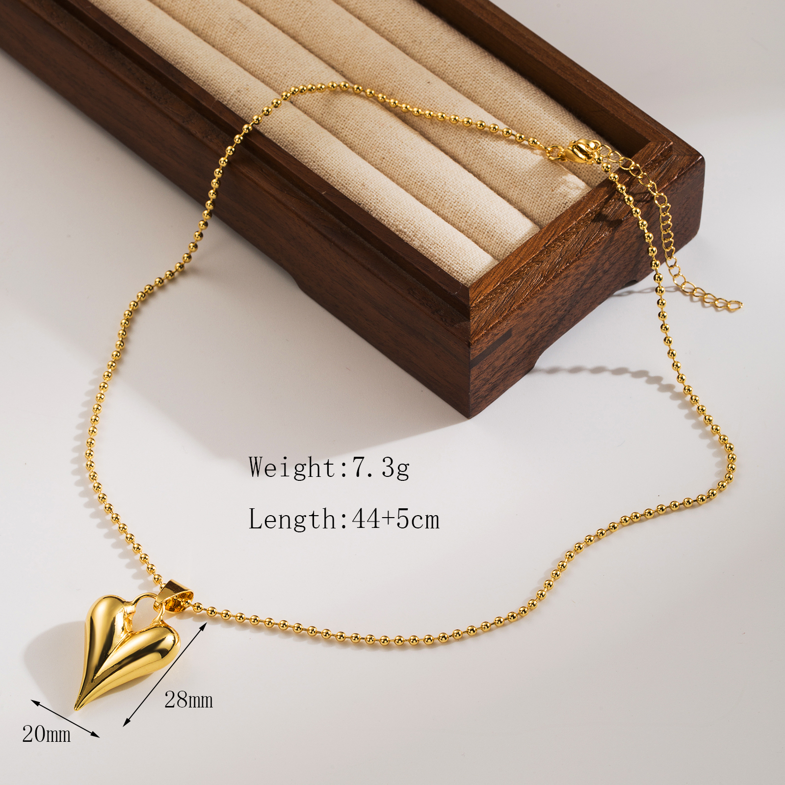 Kupfer 18 Karat Vergoldet Basic Moderner Stil Klassischer Stil Herzform Einfarbig Halskette Mit Anhänger display picture 1