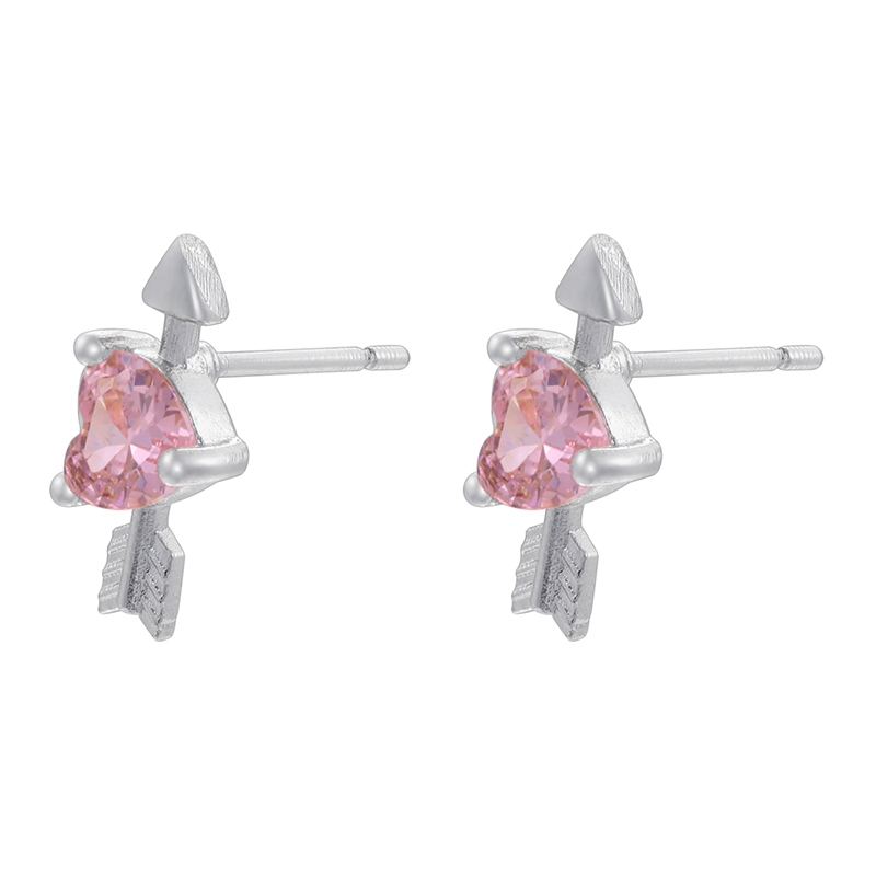1 Pair IG Style Modern Style Heart Shape Plating Inlay Copper Zircon 18K Gold Plated Ear Studs display picture 11