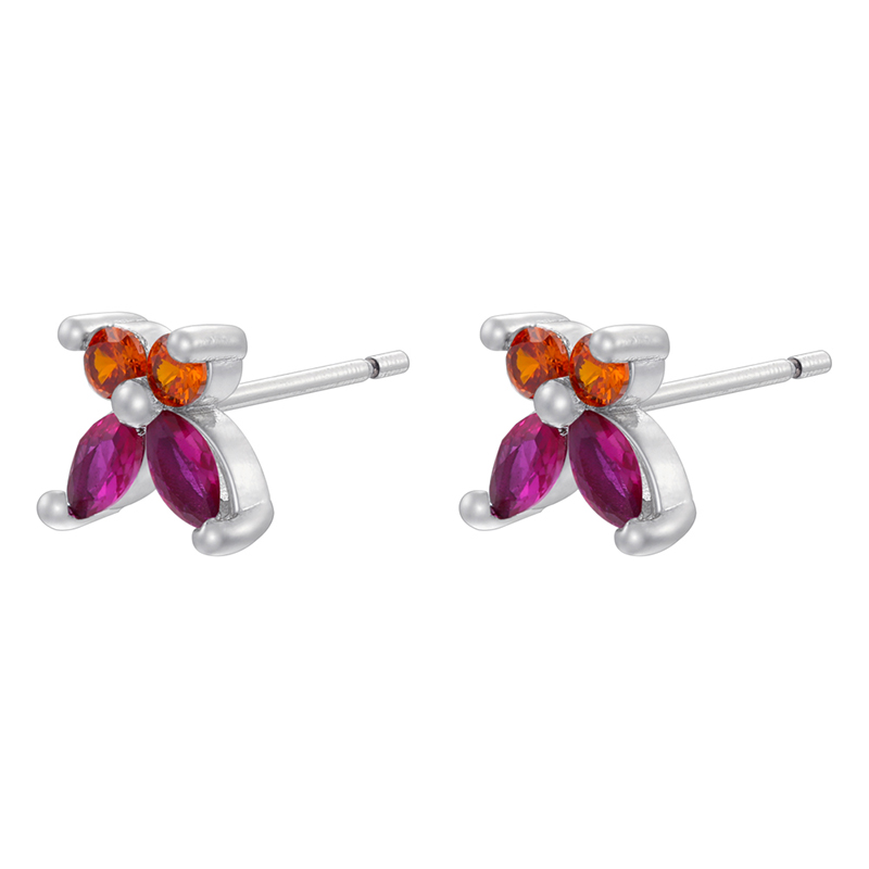 1 Pair Elegant Lady Classic Style Butterfly Plating Inlay Copper Zircon 18K Gold Plated Ear Studs display picture 4