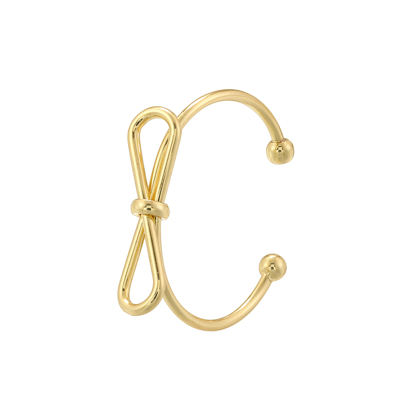 Copper 18K Gold Plated IG Style Simple Style Classic Style Hollow Out Inlay Bow Knot Zircon Open Rings display picture 3
