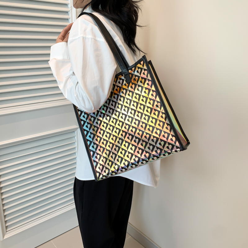 Women's Medium Plastic Letter Color Block Basic Classic Style Zipper Shoulder Bag display picture 4