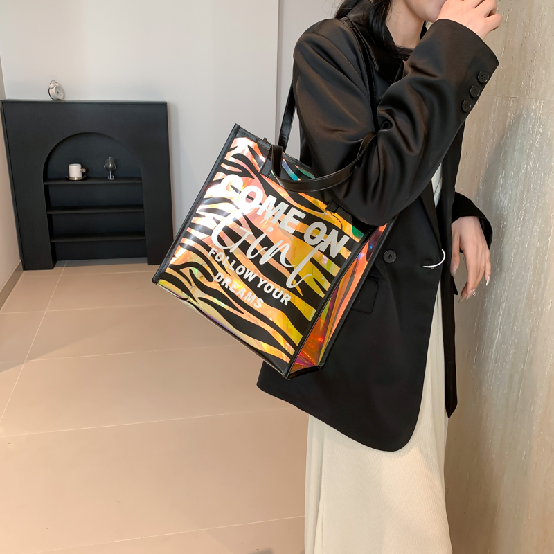 Women's Medium Plastic Letter Color Block Basic Classic Style Zipper Shoulder Bag display picture 5