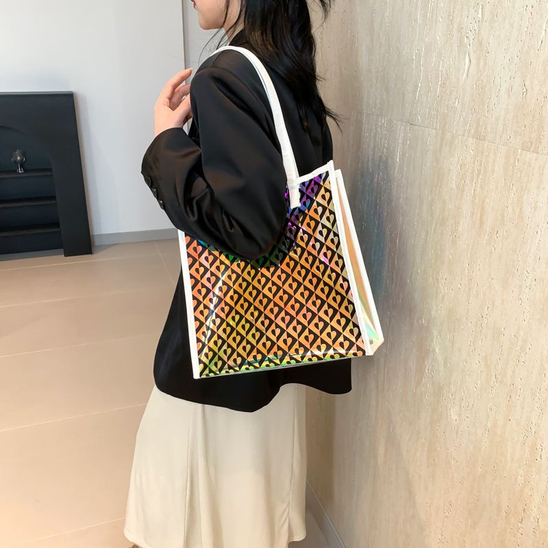 Women's Medium Plastic Letter Color Block Basic Classic Style Zipper Shoulder Bag display picture 7