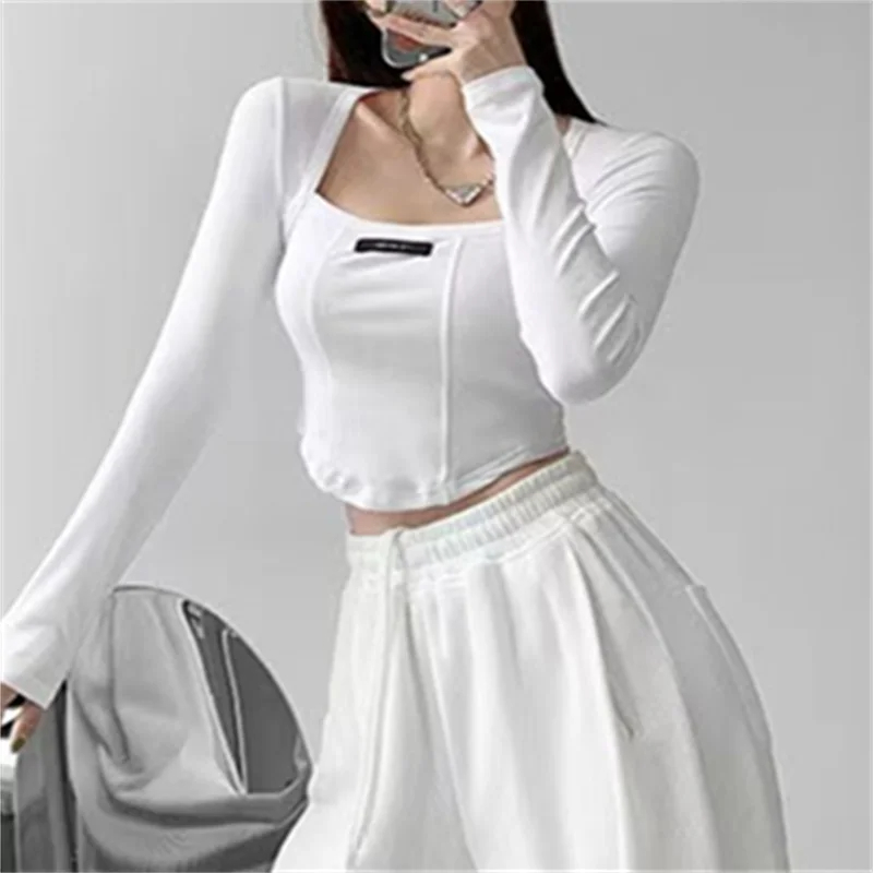 Women's T-shirt Long Sleeve Blouses Washed Casual Solid Color display picture 5
