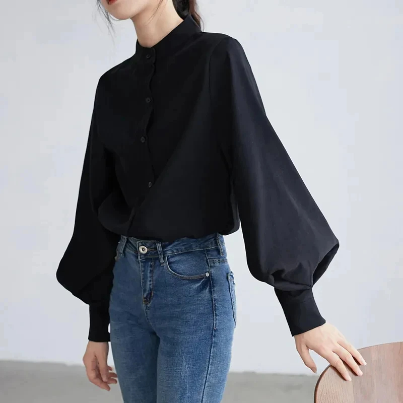 Women's Blouse Long Sleeve Blouses Washed Button Simple Style Solid Color display picture 5