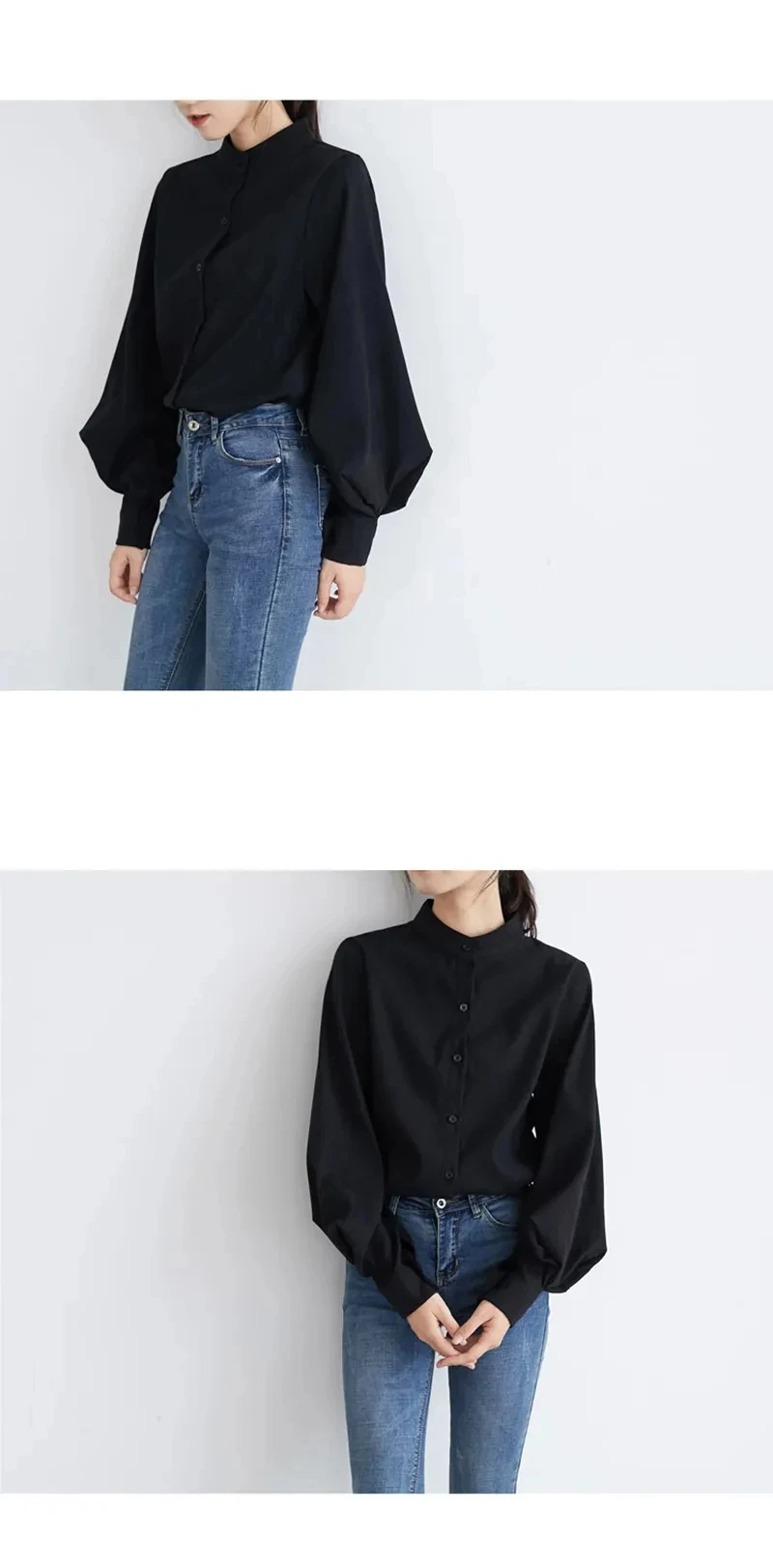 Women's Blouse Long Sleeve Blouses Washed Button Simple Style Solid Color display picture 14
