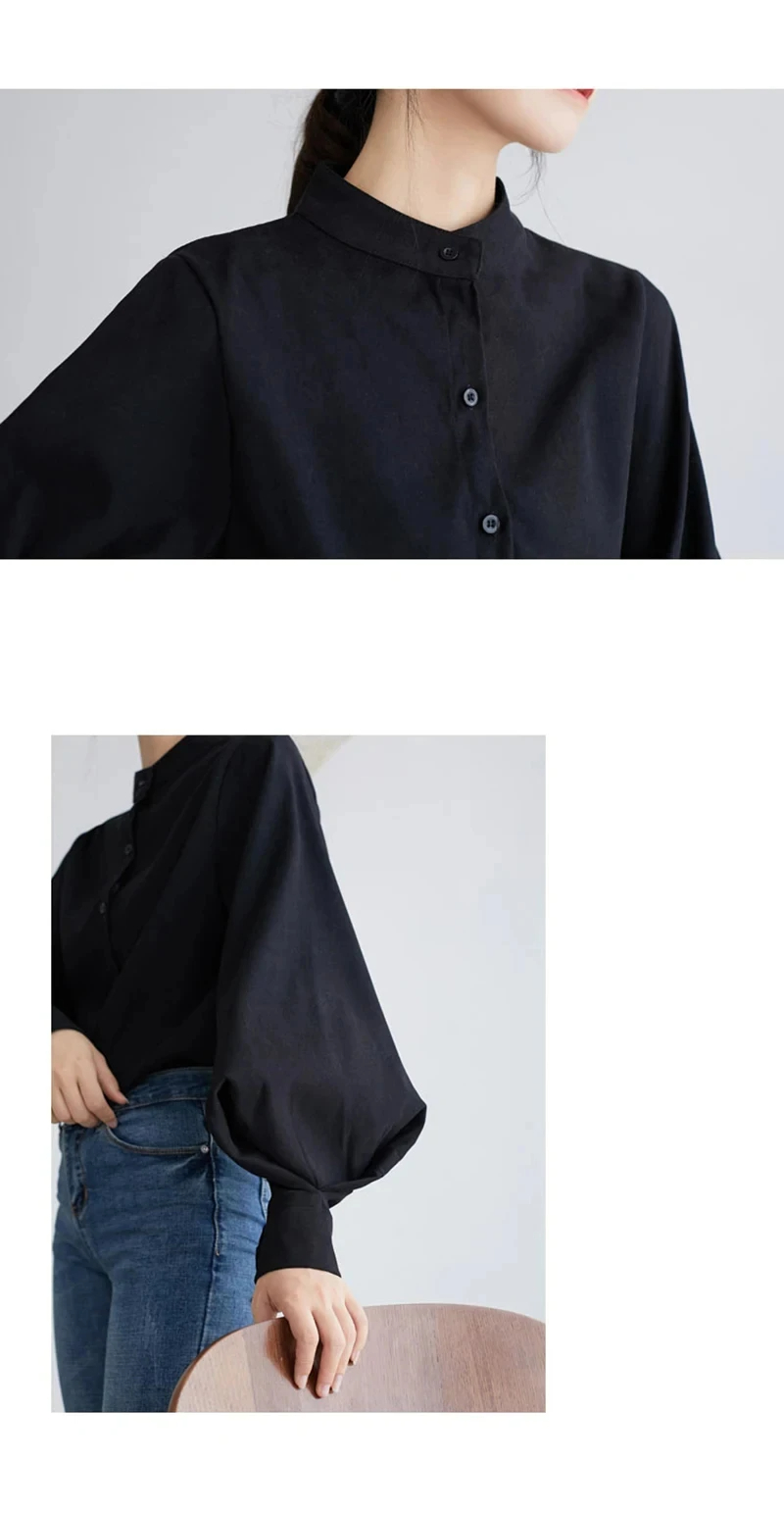 Women's Blouse Long Sleeve Blouses Washed Button Simple Style Solid Color display picture 15