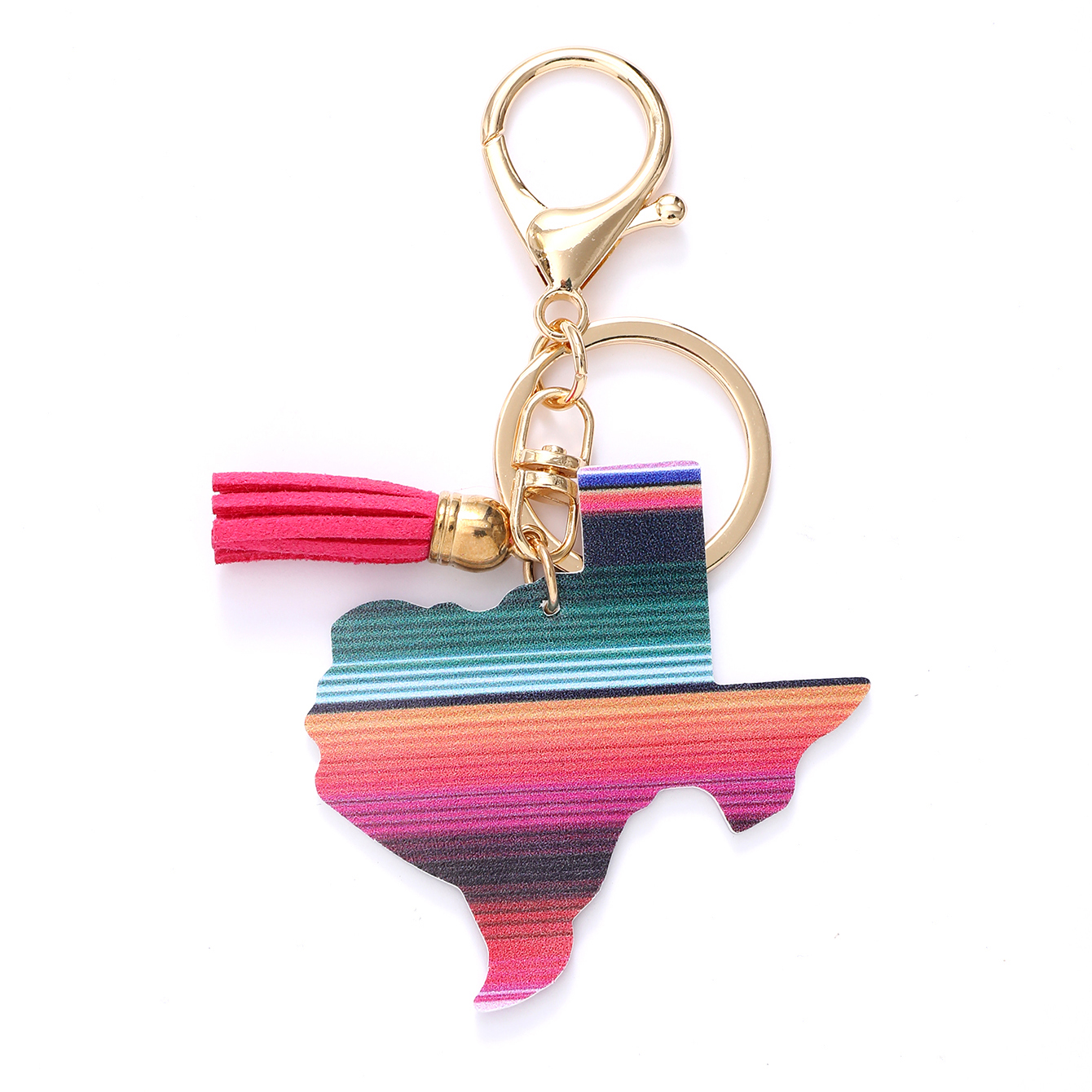 Simple Style Commute Color Block Pu Leather Printing Keychain display picture 5
