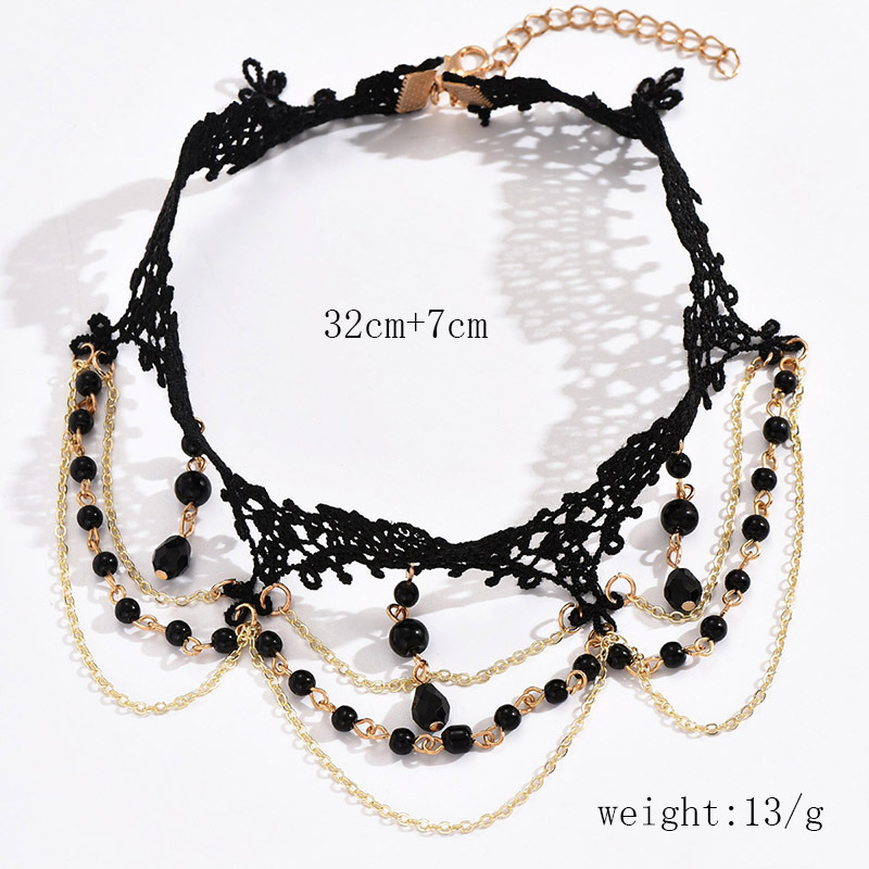 Wholesale Jewelry Vintage Style Solid Color Alloy Crystal Inlay Choker display picture 2
