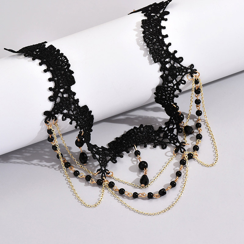 Wholesale Jewelry Vintage Style Solid Color Alloy Crystal Inlay Choker display picture 6