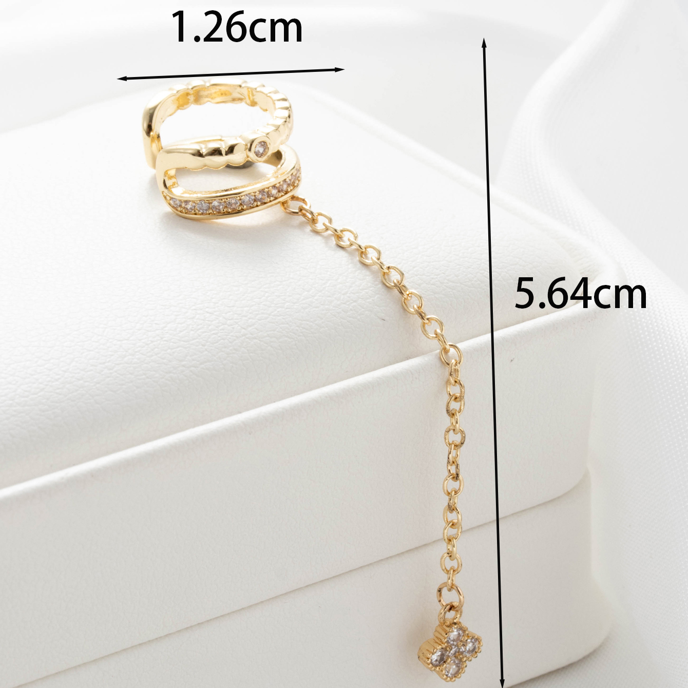 1 Piece Casual Simple Style Butterfly Chain Plating Inlay Copper Zircon Ear Studs display picture 3