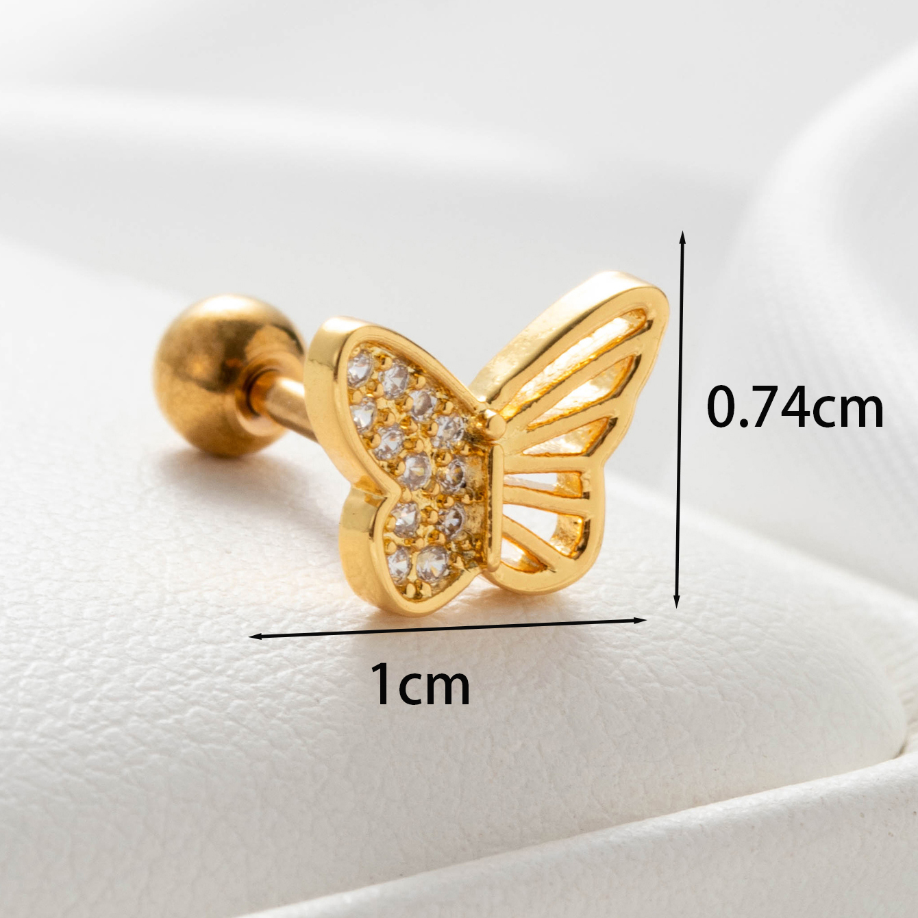 1 Piece Casual Simple Style Butterfly Chain Plating Inlay Copper Zircon Ear Studs display picture 1