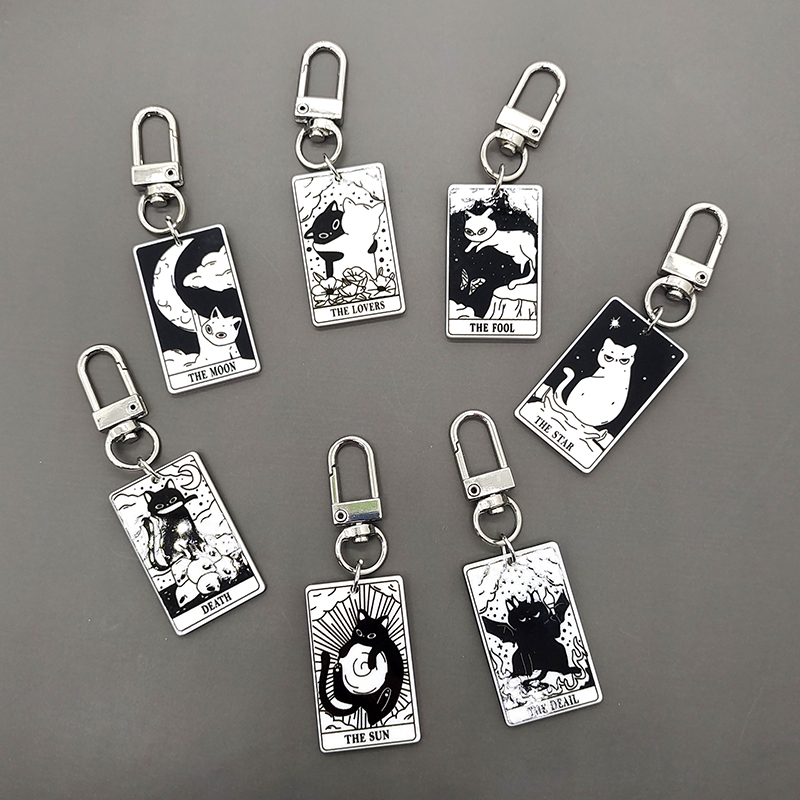 Cute Sweet Cat Arylic Alloy Bag Pendant Keychain display picture 9