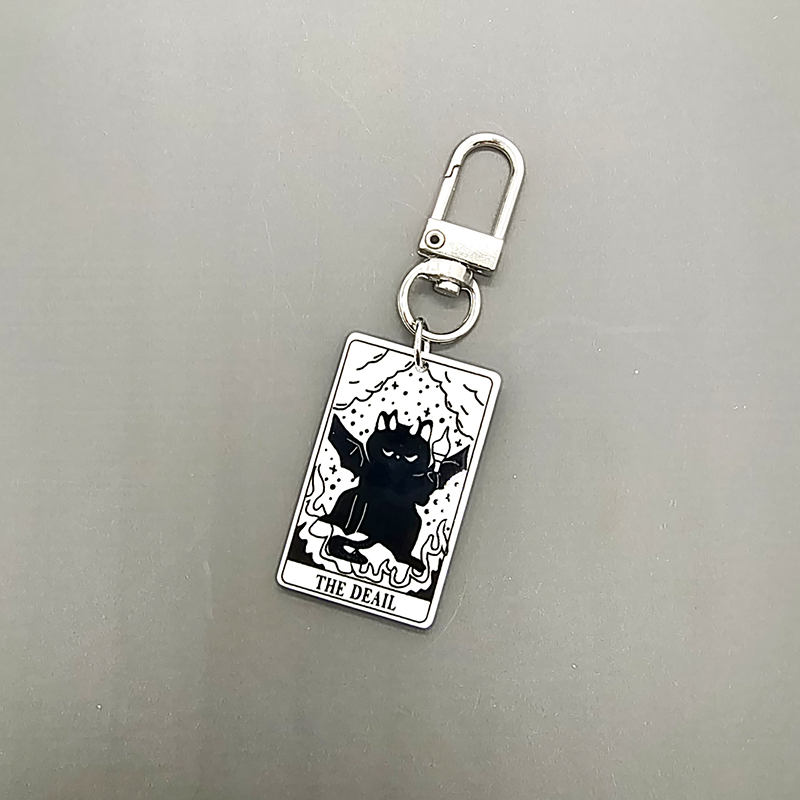 Cute Sweet Cat Arylic Alloy Bag Pendant Keychain display picture 3