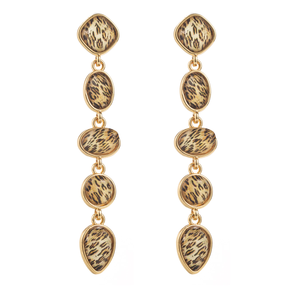 1 Pair Casual Modern Style Classic Style Oval Inlay Alloy Resin 18K Gold Plated Drop Earrings display picture 6