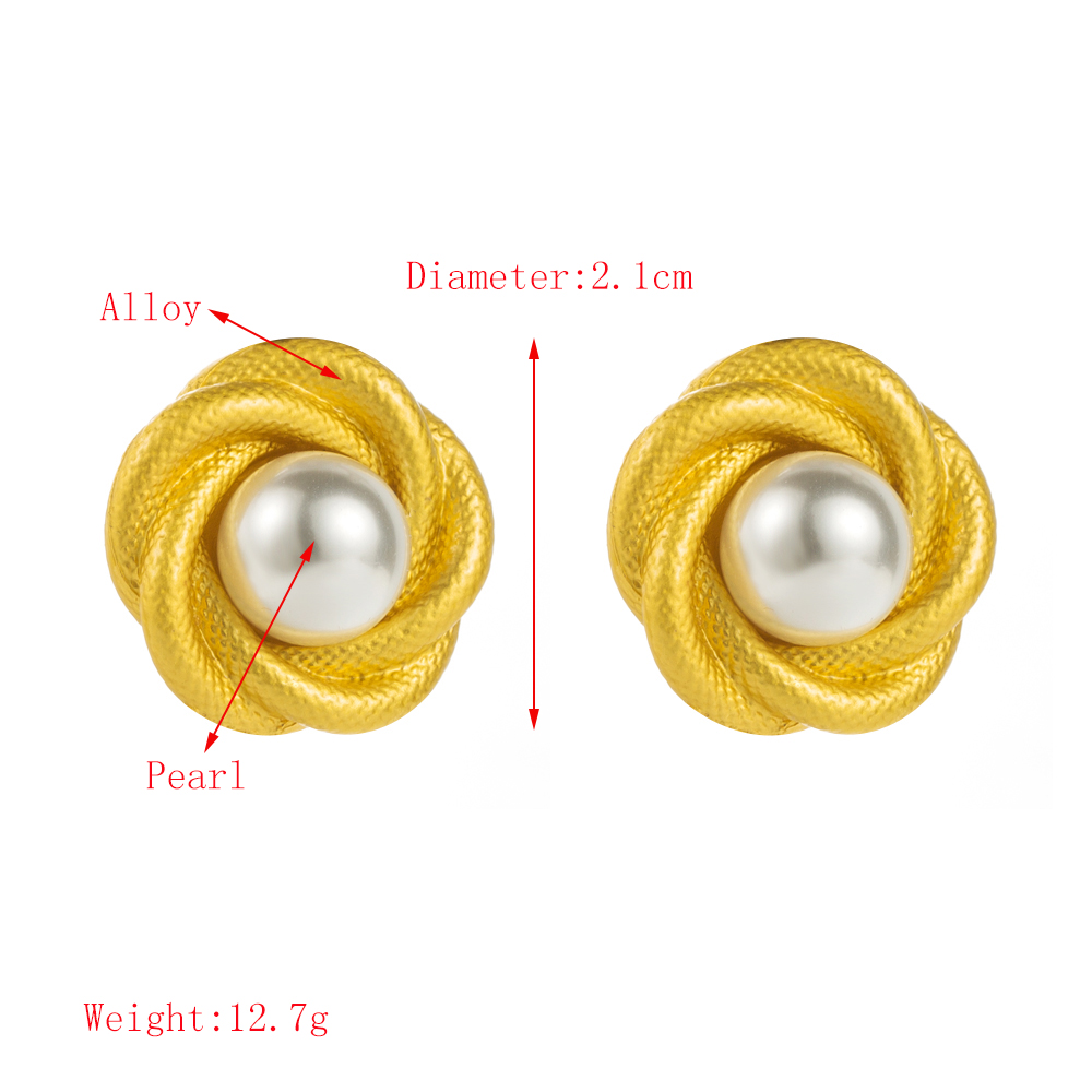 1 Pair Elegant Simple Style Round Inlay Alloy Resin 18K Gold Plated Ear Studs display picture 1