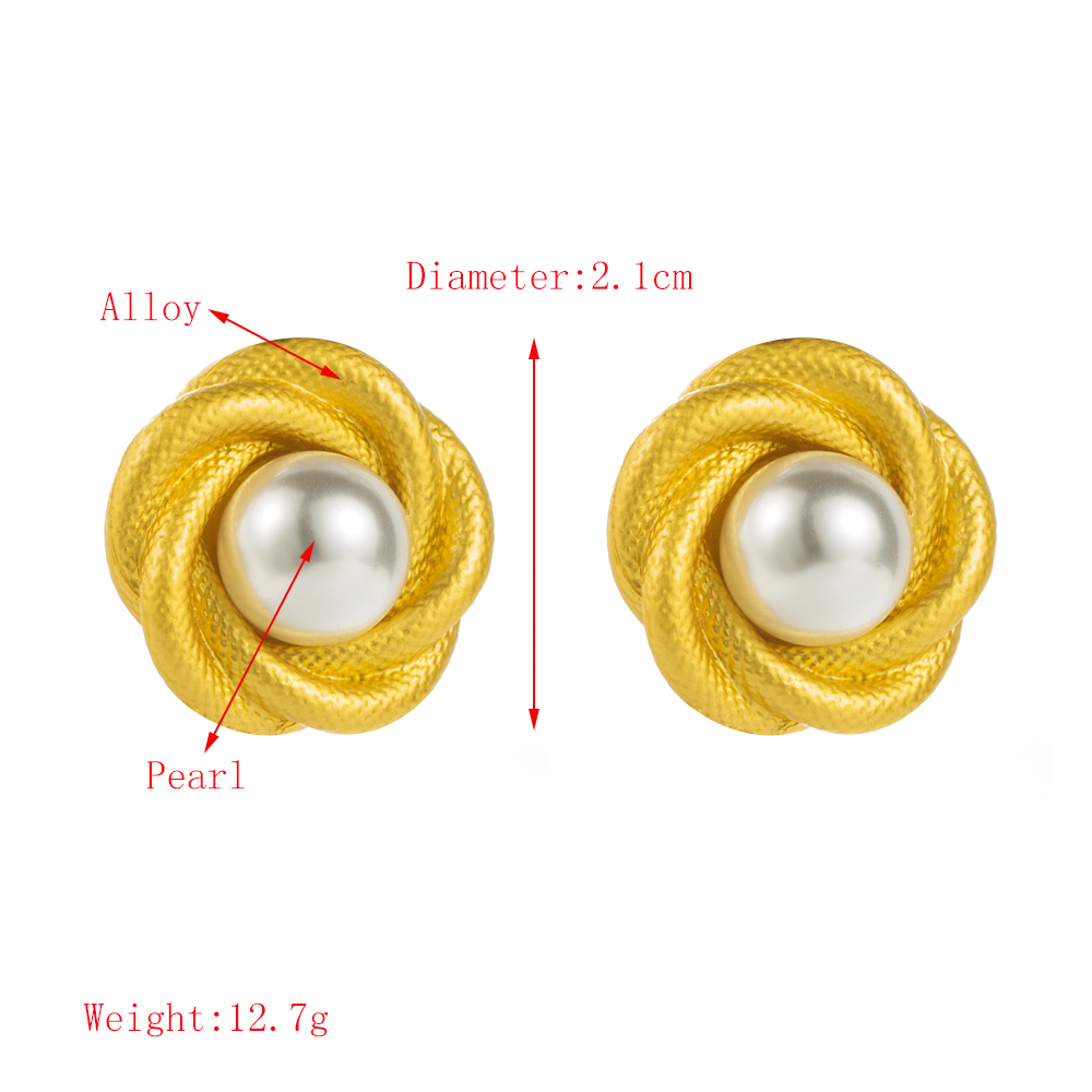 1 Par Elegante Estilo Simple Ronda Embutido Aleación Resina Chapados en oro de 18k Pendientes display picture 1