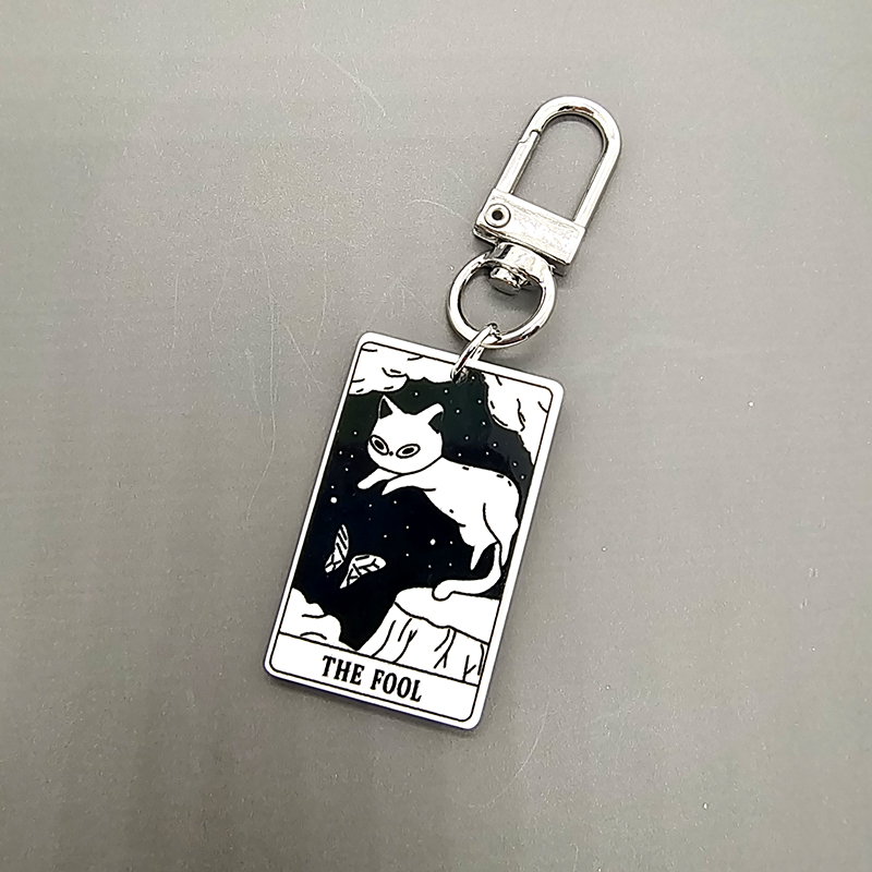 Cute Sweet Cat Arylic Alloy Bag Pendant Keychain display picture 4