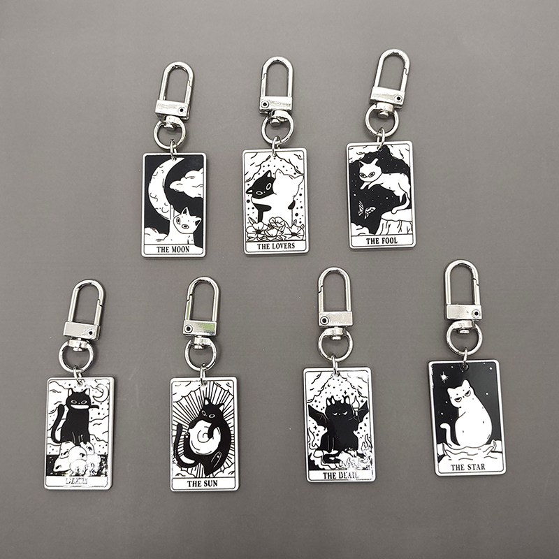 Cute Sweet Cat Arylic Alloy Bag Pendant Keychain display picture 10