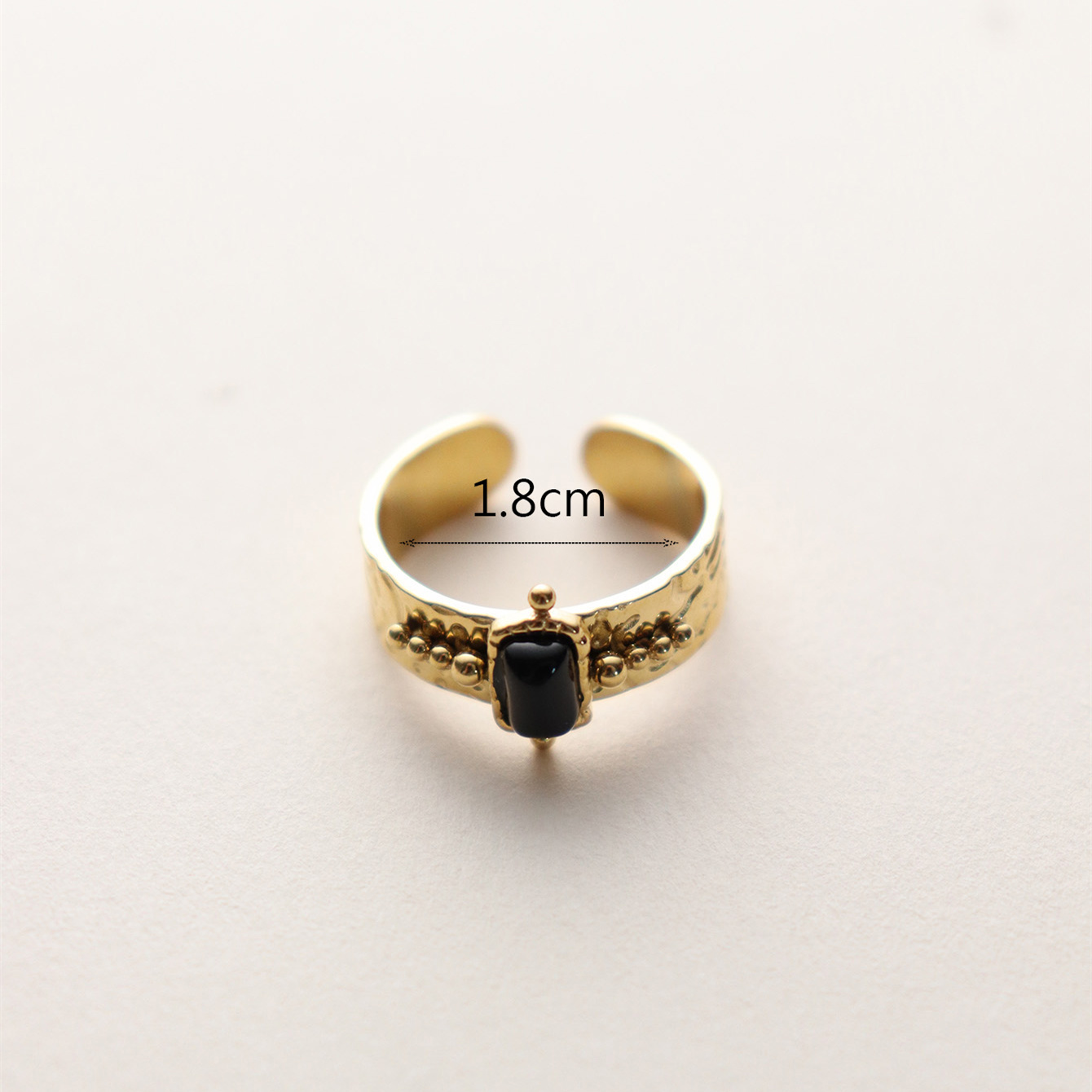 304 Stainless Steel 18K Gold Plated Vintage Style Inlay Sun Oval Eye Natural Stone Open Rings display picture 27