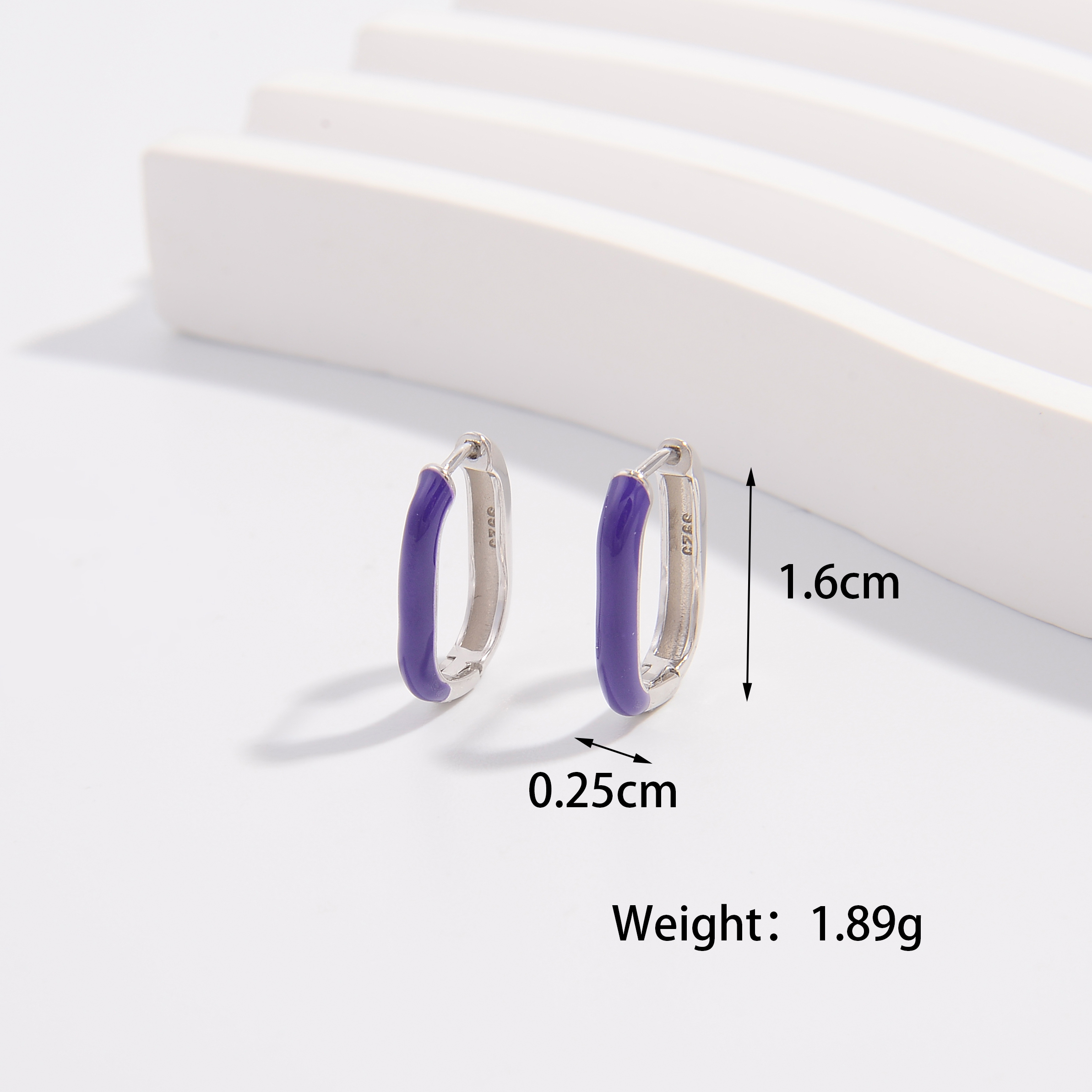 1 Pair Cute Lady Sweet Round Plating Sterling Silver White Gold Plated Hoop Earrings display picture 3
