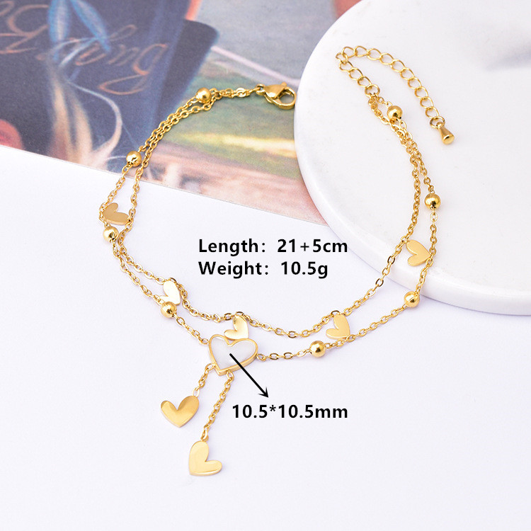 Elegant Romantic Solid Color Star Moon Stainless Steel Acrylic 18K Gold Plated Women's Anklet display picture 5