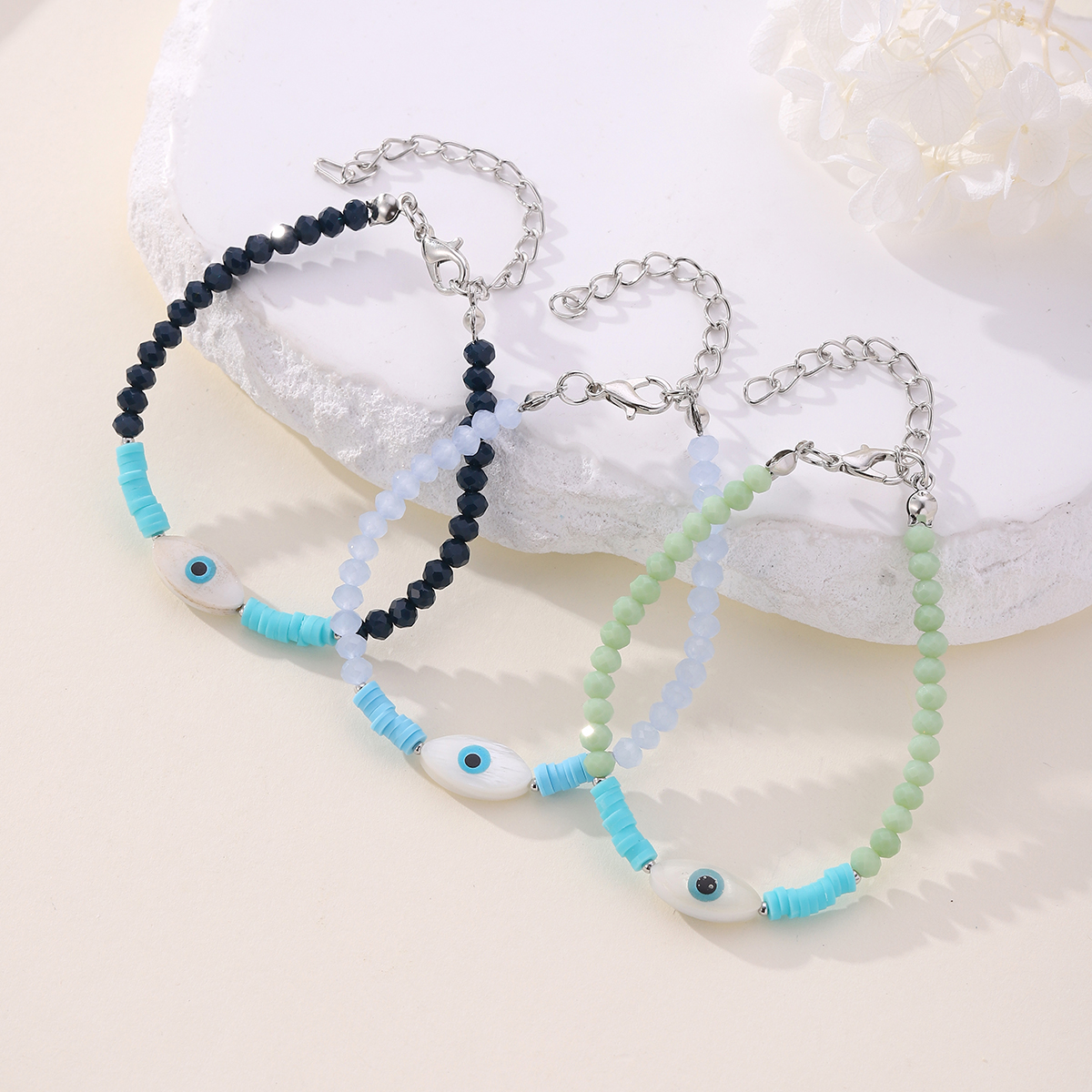 IG Style Modern Style Classic Style Eye Artificial Crystal Shell Beaded Women's Bracelets display picture 1