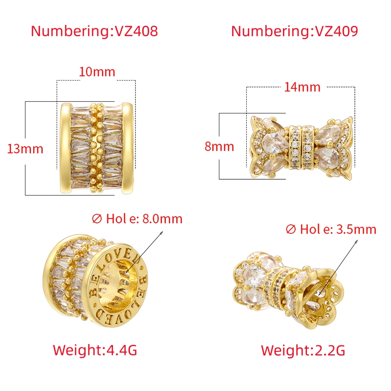 1 Piece Copper Zircon 18K Gold Plated Solid Color Beads Jewelry Buckle display picture 11